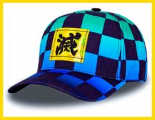 gorra demon slayer verde y azul